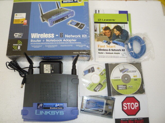 LINKSYS Wireless B Router + Notebook Adapter with Original Box