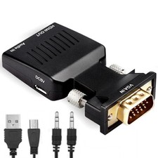 LOT VGA to HDMI Adapter with Audio PC to TV Monitor Projector Converter 1080P picture