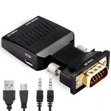 LOT VGA to HDMI Adapter with Audio PC to TV Monitor Projector Converter 1080P picture